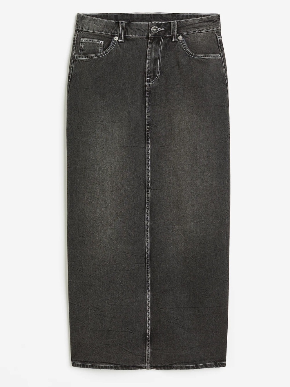 H&M long denim skirt with a back slit